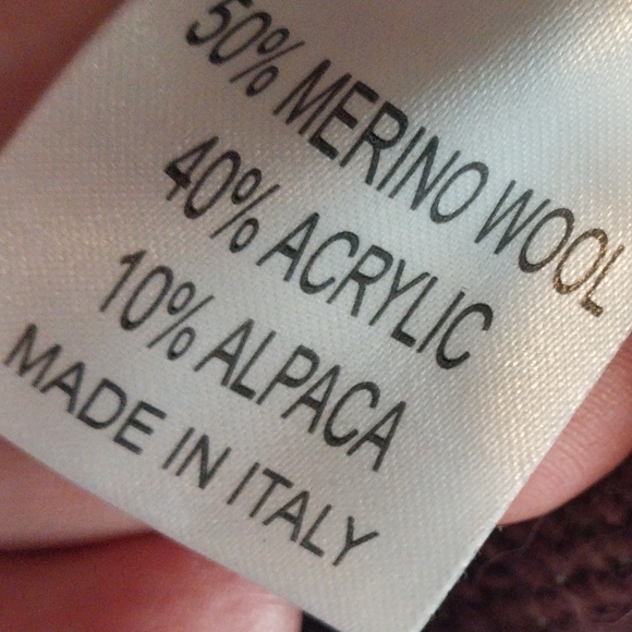 Luigi Baldo Made in Italy Purple Merino & Alpaca Wool Blend Sweater - Picture 8 of 9
